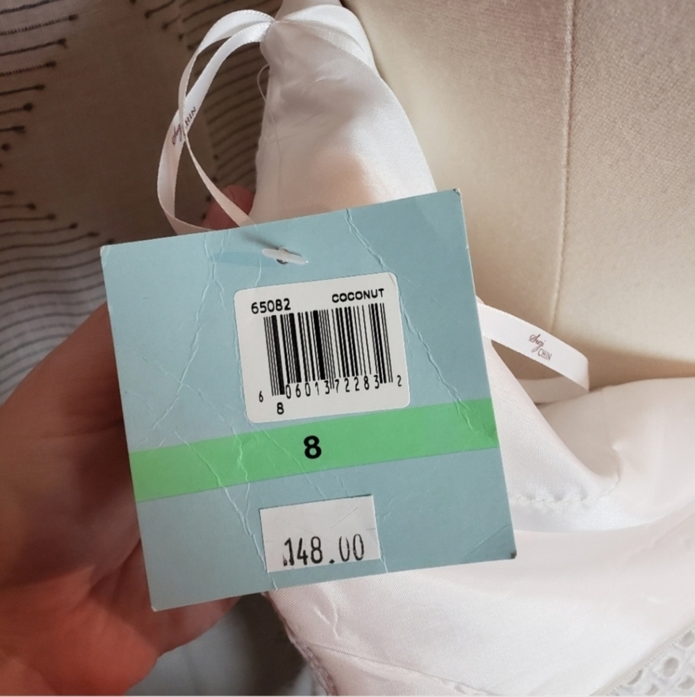 NWT SUZI CHIN for MAGGY BOUTIQUE ~ White Eyelet Dress ~ Sz 8 - Picture 6 of 6